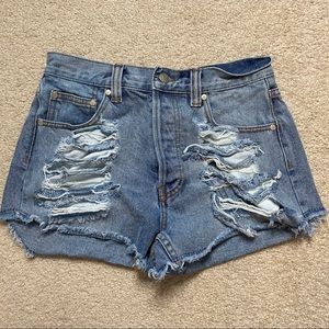 MINKPINK Distressed Denim Shorts